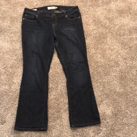 Dark wash relaxed boot cut jeans